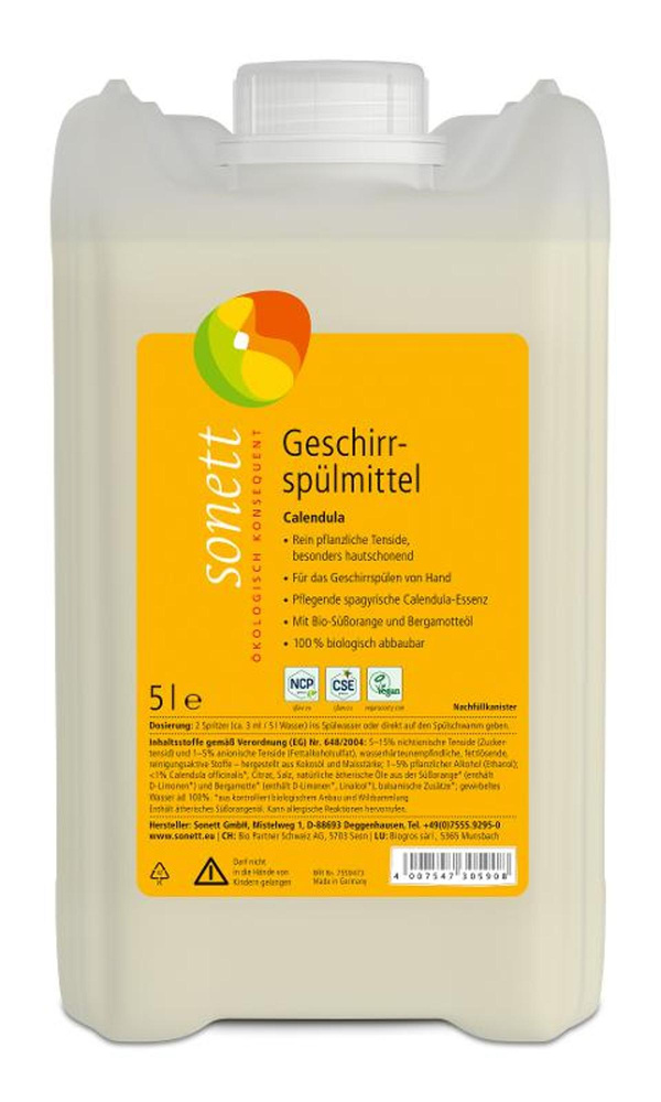 Produktfoto zu Geschirrspüllmittel Calendula Nachfüller 5L