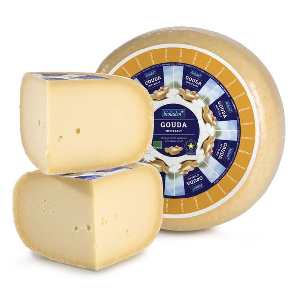Produktfoto zu Gouda mittelalt_pikant, ganzer Laib