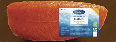 Produktfoto zu Irischer Lachs halbe Seite, geräuchert & vorgeschnitten, 500g