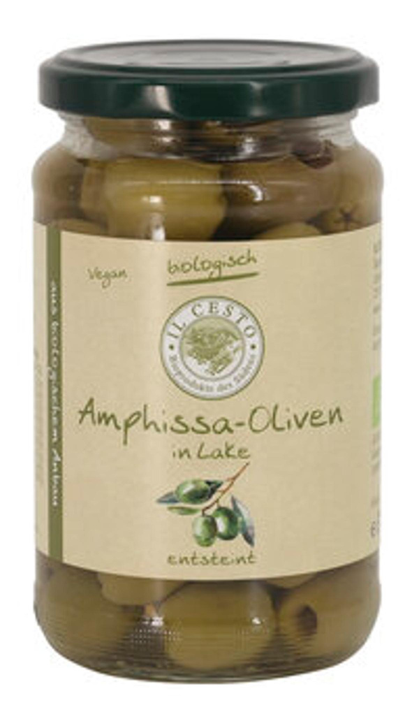 Produktfoto zu Grüne Amphissa-Oliven in Lake, entsteint