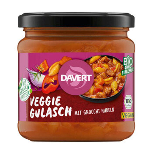 Produktfoto zu Veggie Gulasch mit Gnocchi Nudeln
