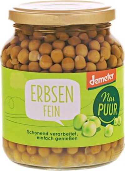 Produktfoto zu Erbsen fein im Glas