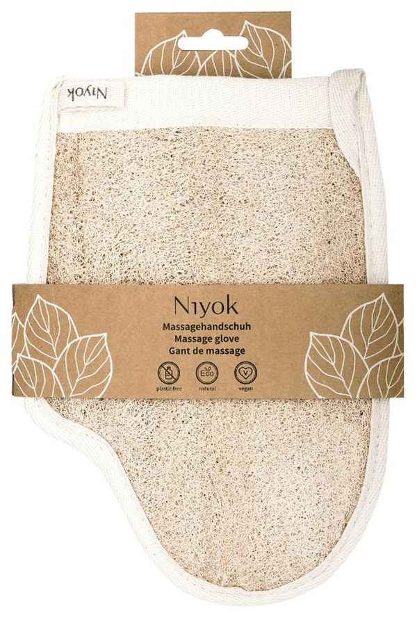 Produktfoto zu Massagehandschuh aus Luffa & Baumwolle