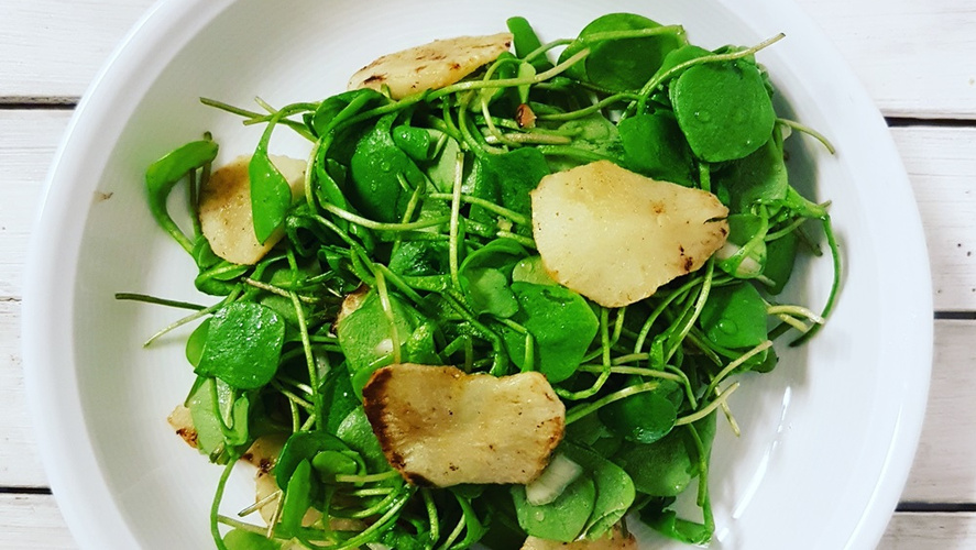 Rezeptbild für Posteleinsalat mit Topinambur