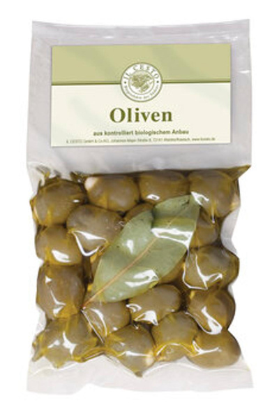 Produktfoto zu Griechische grüne Oliven mit Mandel gefüllt