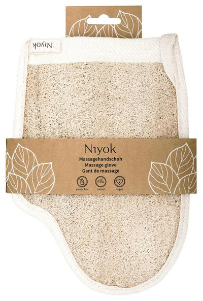 Produktfoto zu Massagehandschuh aus Luffa & Baumwolle