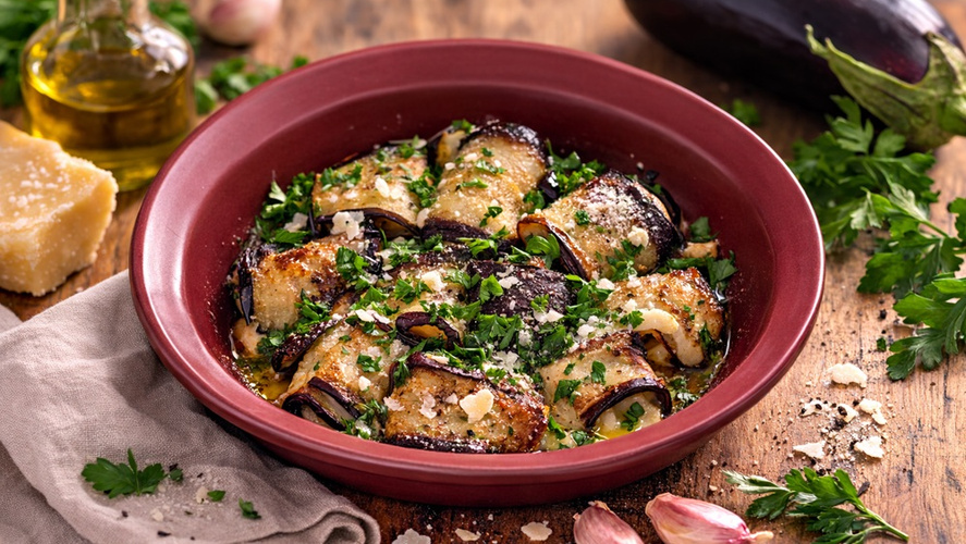 Rezeptbild für Auberginenröllchen mit Taleggio