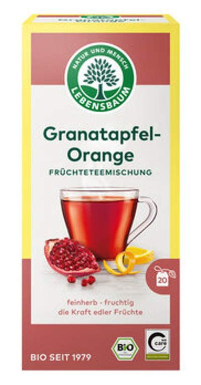 Produktfoto zu Granatapfel Orange Früchtetee im Teebeutel