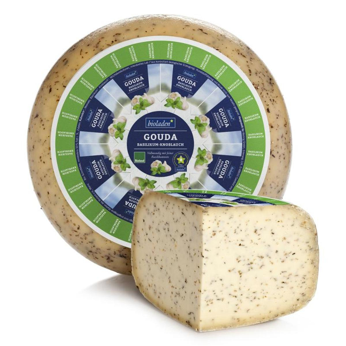 b* Gouda Basilikum Knoblauch