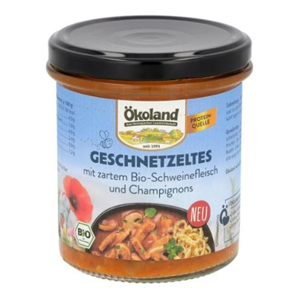 Produktfoto zu Geschnetzeltes vom Schwein mit Champignons
