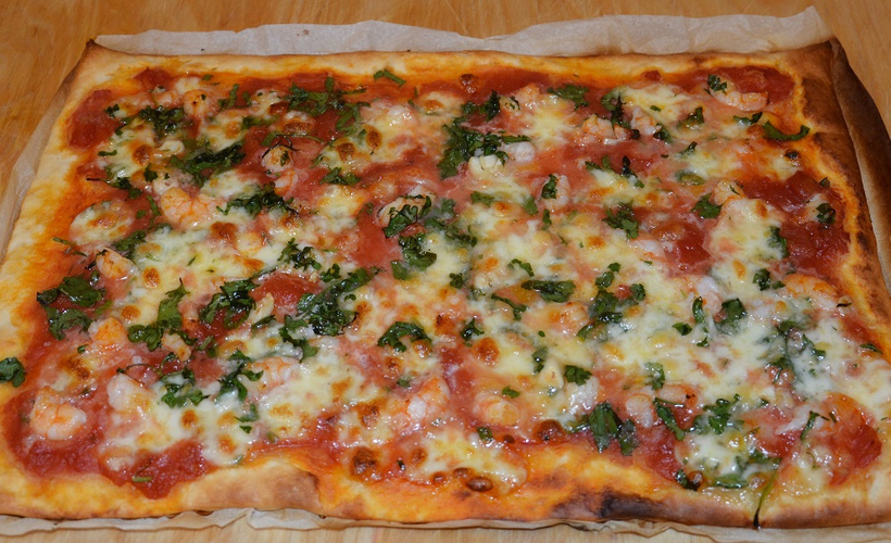 Rezeptbild für Pizza Garnelen
