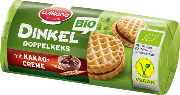 Produktfoto zu Dinkel Doppelkeks mit Kakaocreme