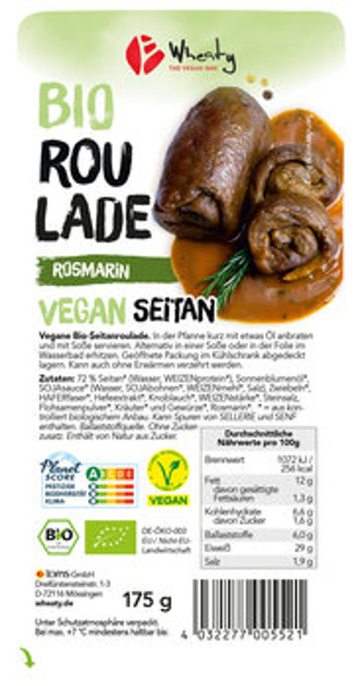 Produktfoto zu Wheaty Vegane Rosmarin-Roulade, 2 Stück