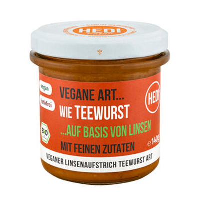 Produktfoto zu Vegane Teewurst aus roten Linsen