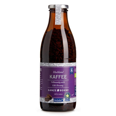 Produktfoto zu b* Hochlandkaffee ganze Bohne, Pfandflasche