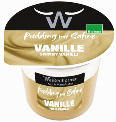 Produktfoto zu Vanille Pudding mit Sahnetopping