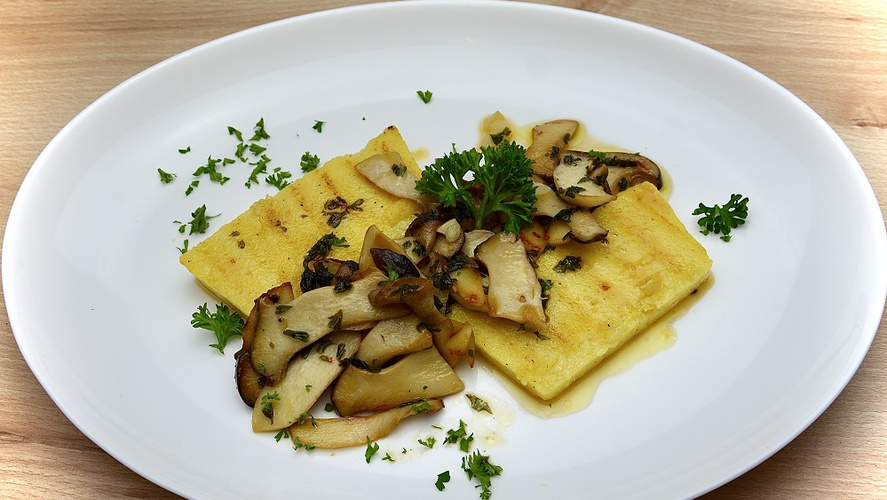 Rezeptbild für Kräuterseitlinge mit Polenta-Schnitten
