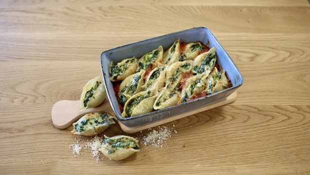 Rezeptbild für Conchiglioni mit Ricotta-Spinat-Füllung