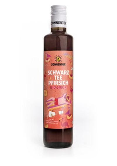 Produktfoto zu Schwarztee Pfirsich Eistee Sirup