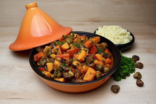 Rezeptbild für Kürbis-Maronen-Tajine