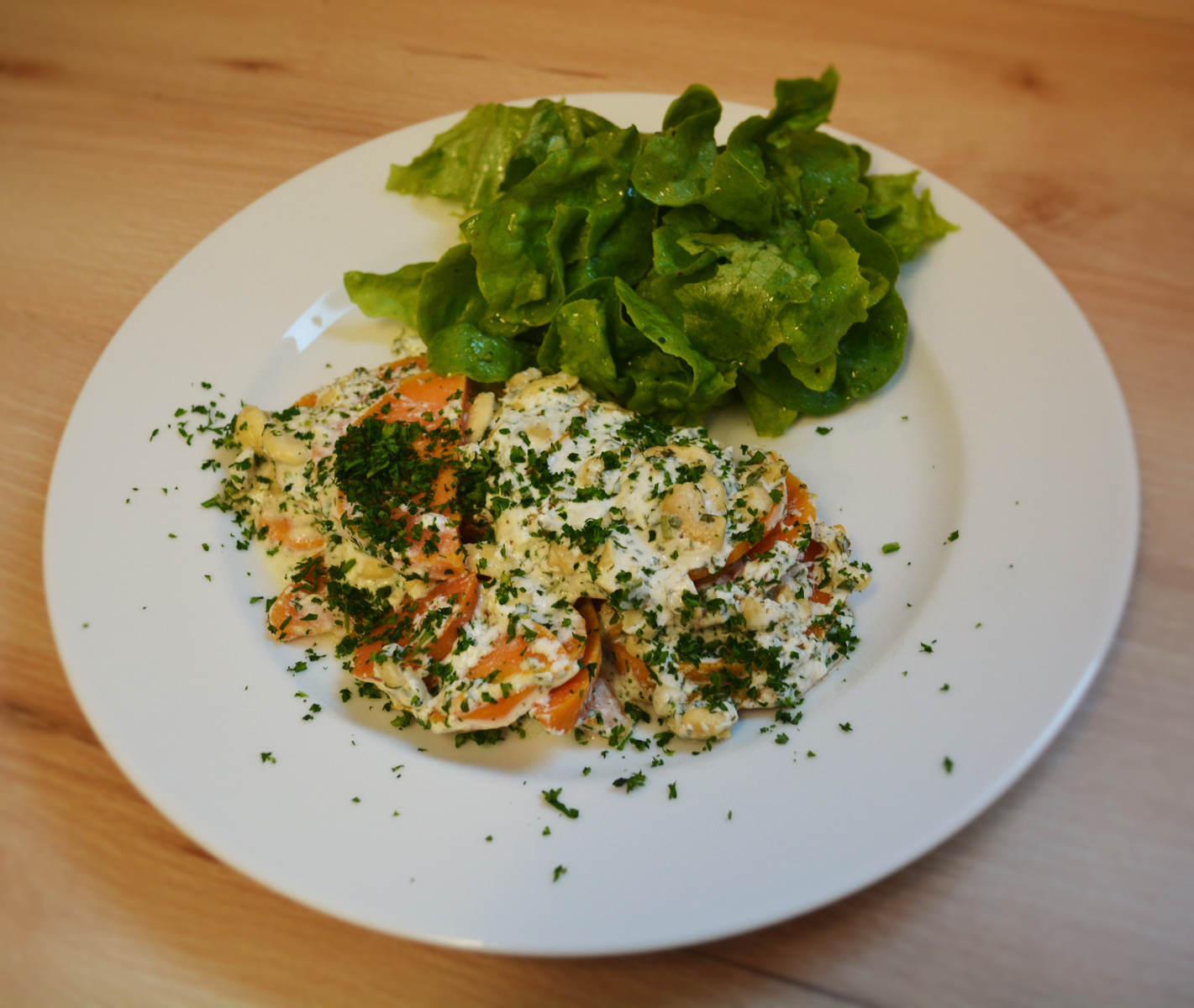 Rezeptbild für Süßkartoffel-Gratin mit Cashewnüssen