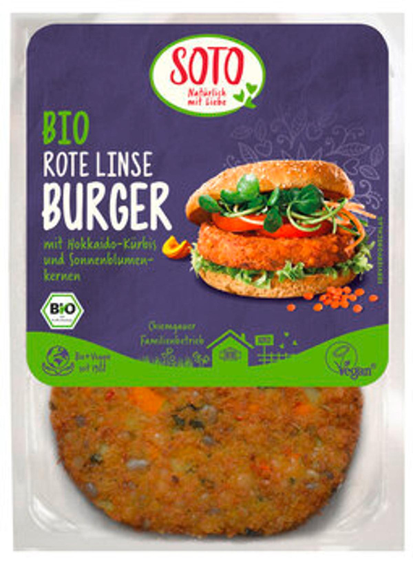 Produktfoto zu Gemüse-Burger rote Linse