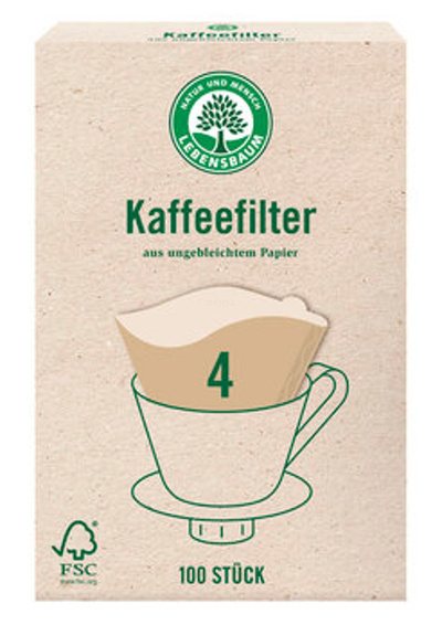 Produktfoto zu Kaffeefilter Gr.4 Papier 100Stück
