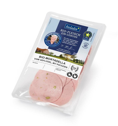 Produktfoto zu b* Mortadella vom Geflügel mit Pistazien