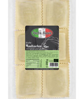 Frische Maultaschen mit Spinat und Lauch