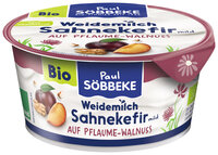 Bio-Weidemilch Sahnekefir mild auf Pflaume Walnuss 10 % Fett 150g Becher